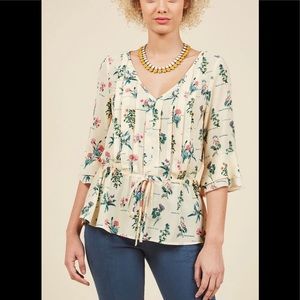 ModCloth I'll Take This One Floral Top Medium